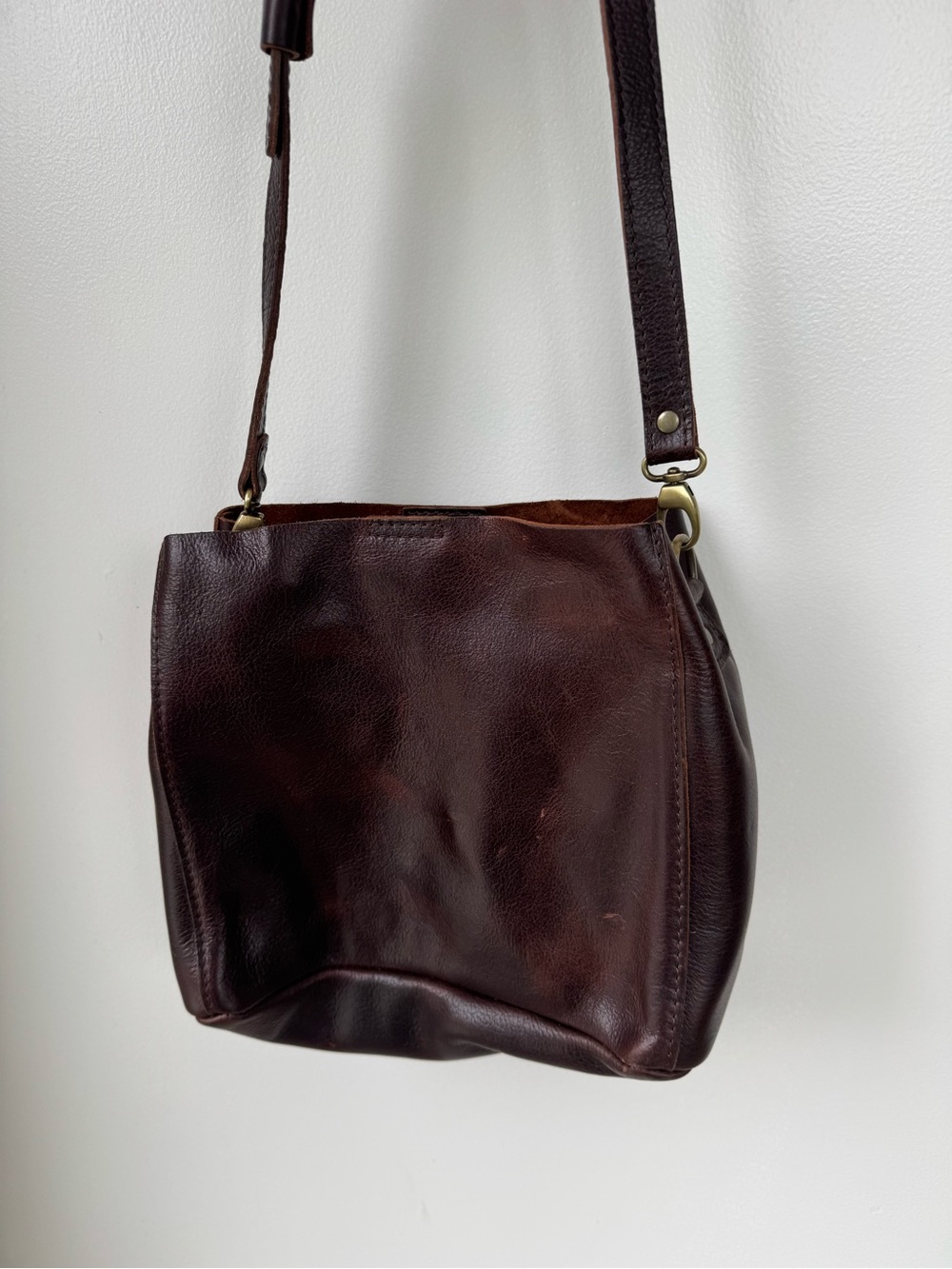 Portland Leather Dark Brown Leather Crossbody Bag